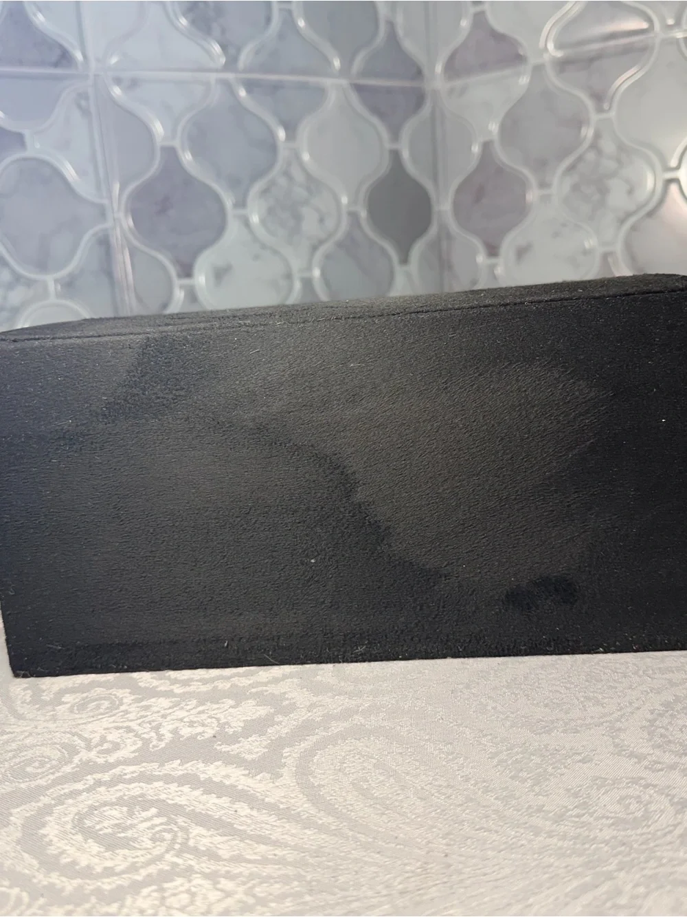 Black Men's Jewelry Storage Case with Ring Slots and Earring Panel